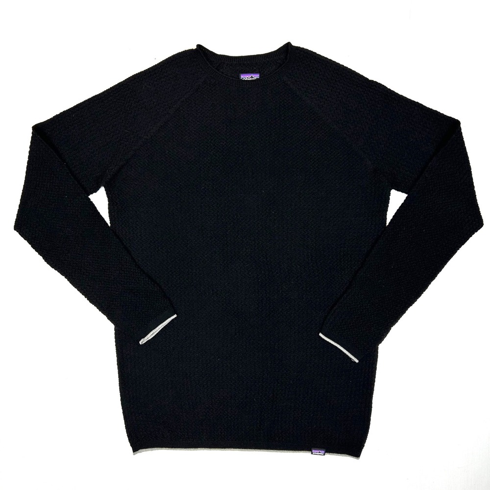Patagonia Capilene Air Crew Mens Large Black Textured Knit Sweater 36515